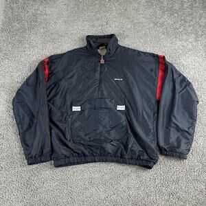 Vintage Ellesse Jacket Mens Large Black Red Reversible Anorak Zip Made Italy 90s